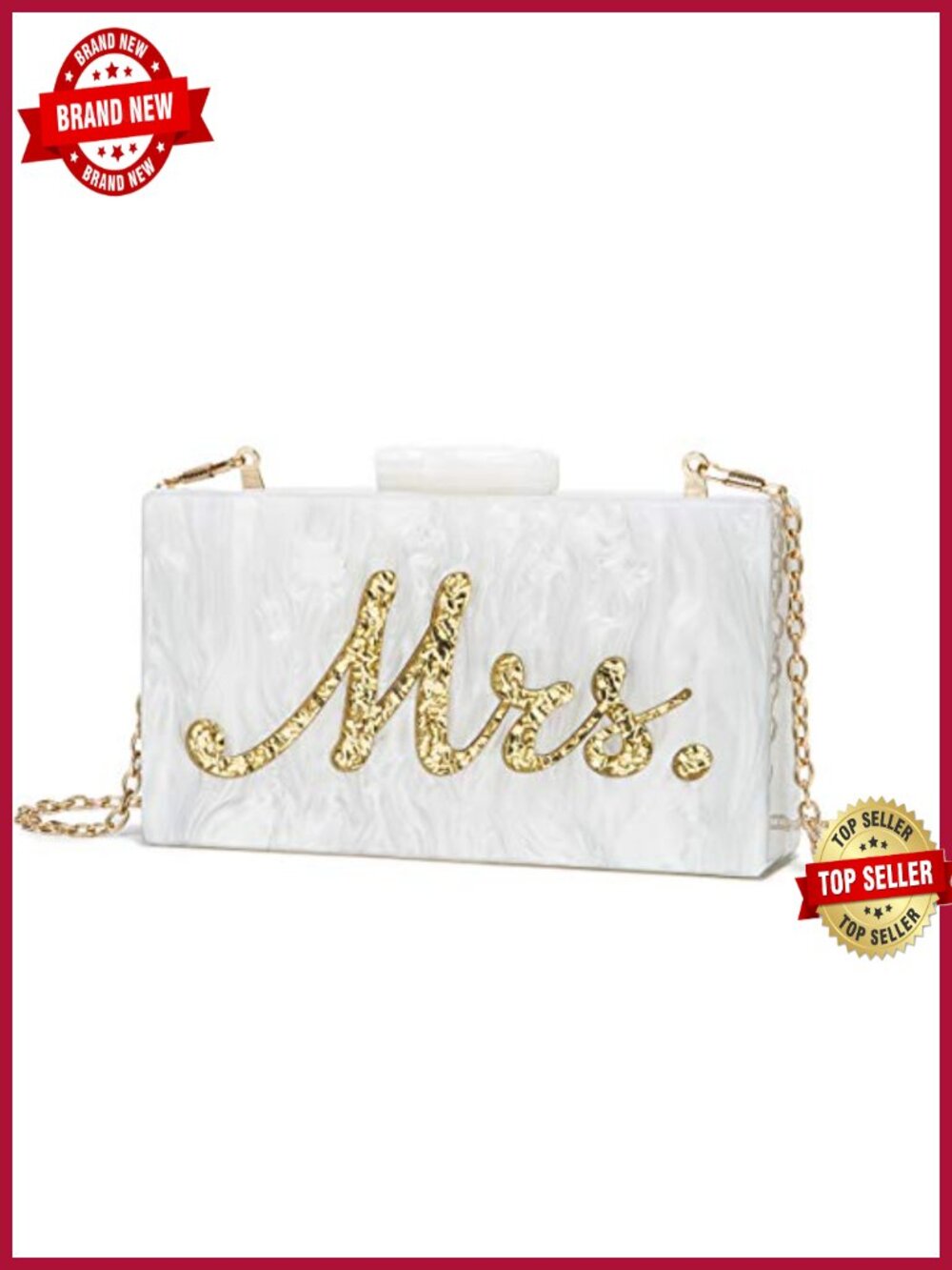 Acrylic Clutch Purse Evening Handbag for Bride Party with Removable Chain Strap